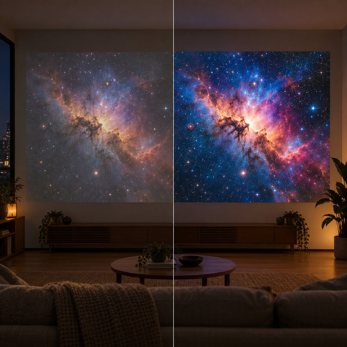 ProjektorLand Luma Pro mini-projektor – 400 ANSI lumen, oprindelig Full HD 1080p, autofokus, Android 14 og Wi-Fi 6