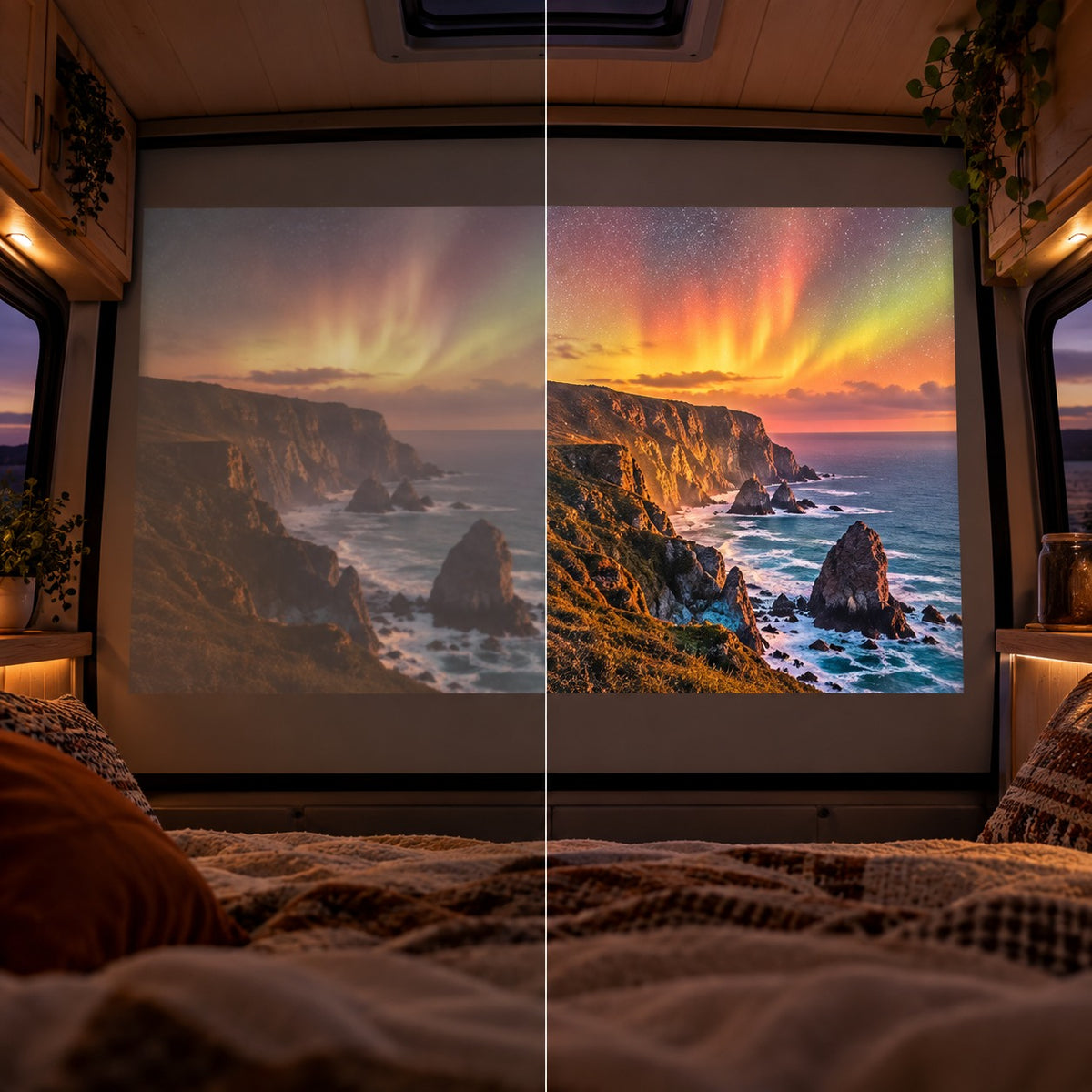 ProjektorLand Vista mini-projektor – 260 ANSI lumen, oprindelig HD 720p, autofokus og Android 11
