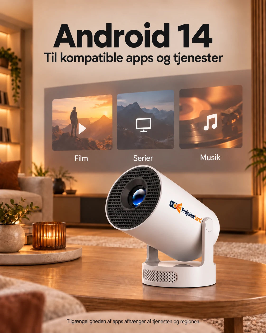 Projektor med 4K-understøttelse, 330 ANSI-lumen – Luma One, Full HD 1080p, Wi-Fi 6 og Bluetooth 5.0