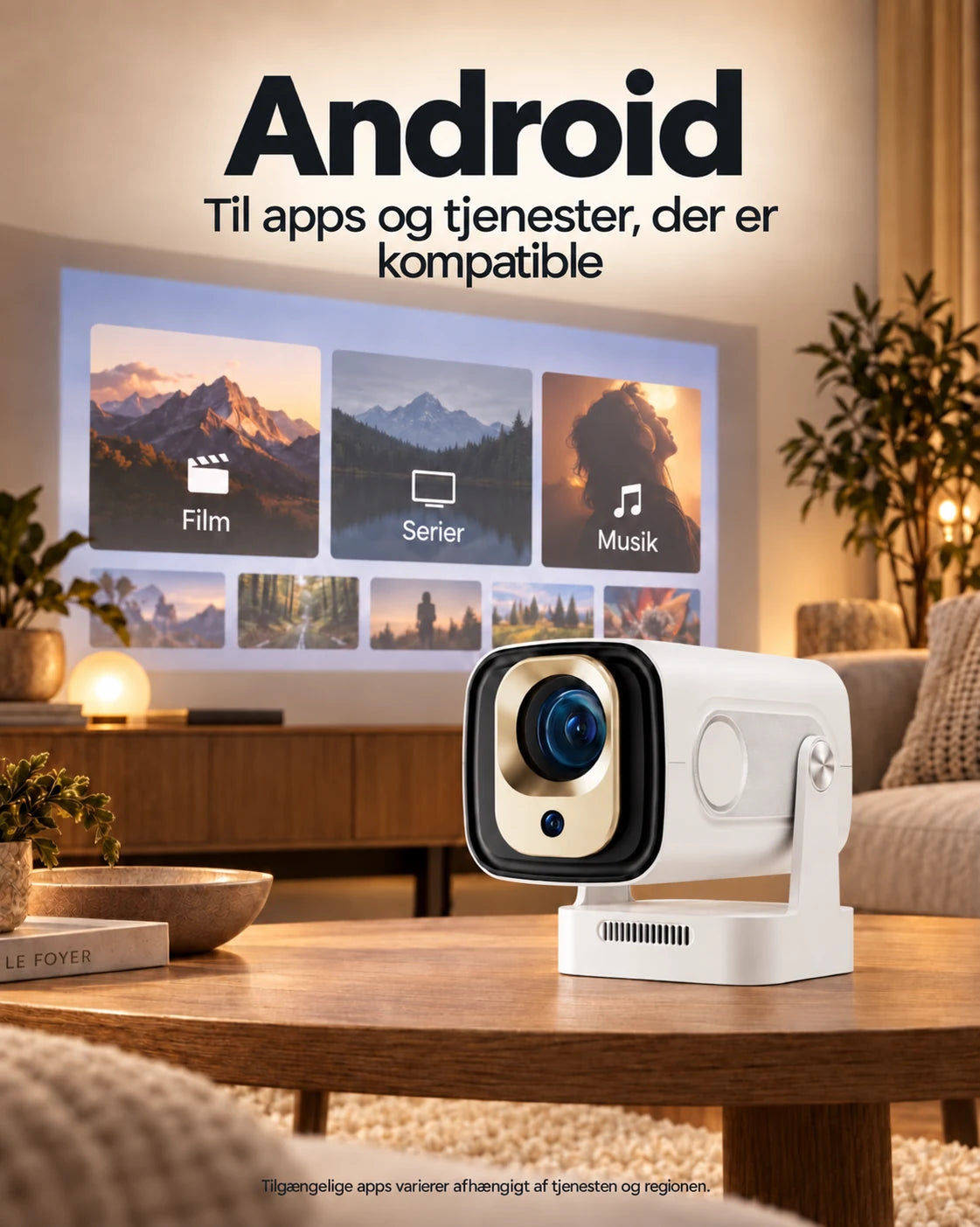 ProjektorLand Nova mini-projektor – 260 ANSI lumen, oprindelig Full HD 1080p, Android, Wi-Fi 6 og Bluetooth 5.4 – Produktpresentation 2